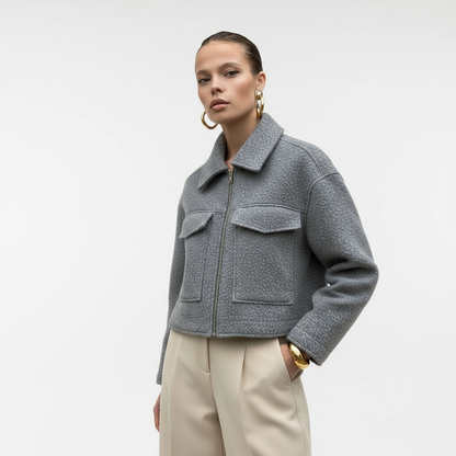 Tweed Cropped Tussenjas Dames