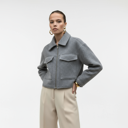 Tweed Cropped Tussenjas Dames