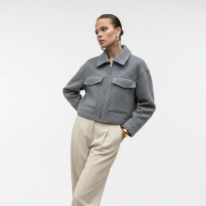 Tweed Cropped Tussenjas Dames